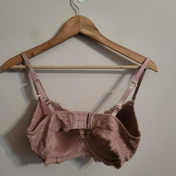 Aerie Women's Real Power Plunge Lace Bra Padded Mauve Pink Size 32DD - Picture 5 of 10